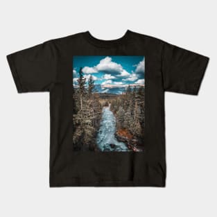 Jasper National Park River Flowing Towards the Mountains V3 Kids T-Shirt